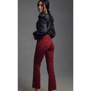 Philosophy Red and Black Floral Kick Flair Pant - XS